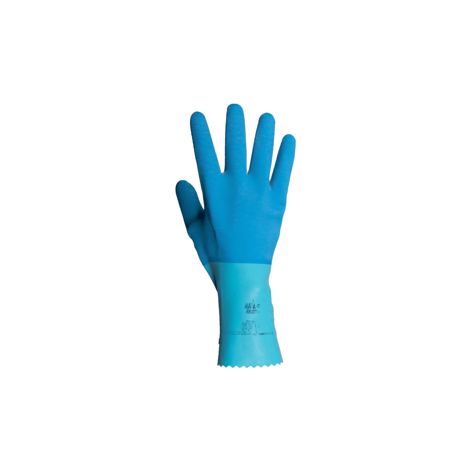 Gant de protection chimique latex granité support tissu Jersette 301 bleu taille 9 photo du produit Back View ZOOM