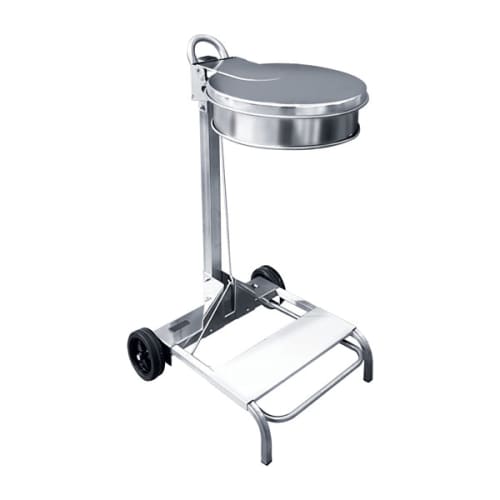 Support sac mobile métal à pédale 110L inox Medial photo du produit front L