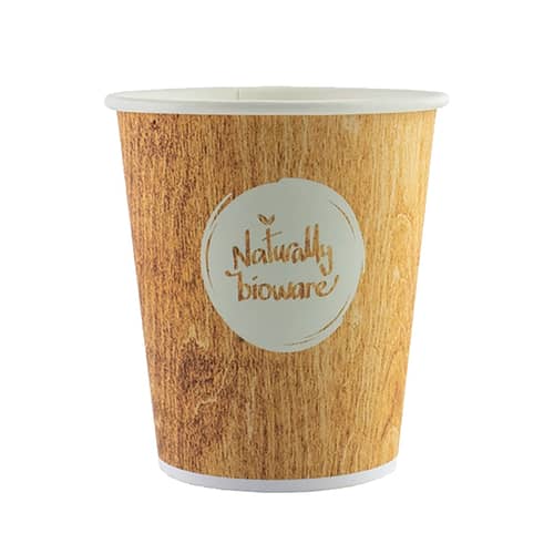 Gobelet carton compostable Huhtamaki Bioware impression bois 18cl photo du produit front L