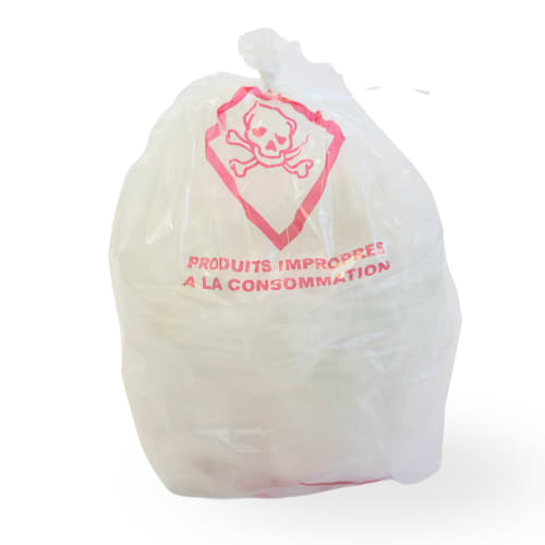Sac plastique PE BD 30L translucide avec impression 30µm photo du produit front L