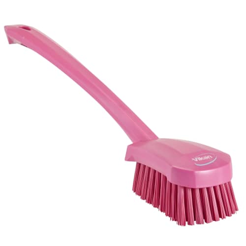 Brosse fibres dures alimentaire PLP 41,5cm rose Vikan photo du produit front L