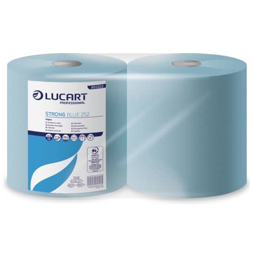 Bobine d'essuyage bleue 3 plis 681 formats 25 x 37 cm Lucart photo du produit front L