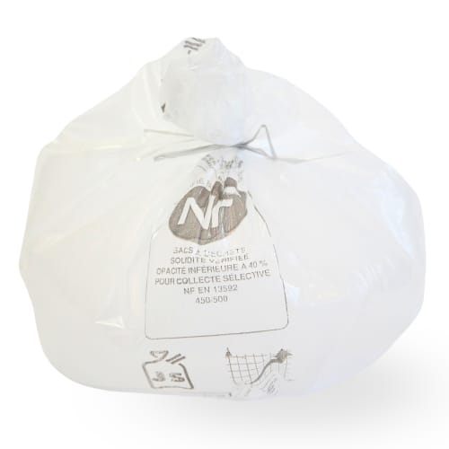 Sacs poubelle NFE 20L blanc 13µ lien classique Jet'Sac photo du produit front L