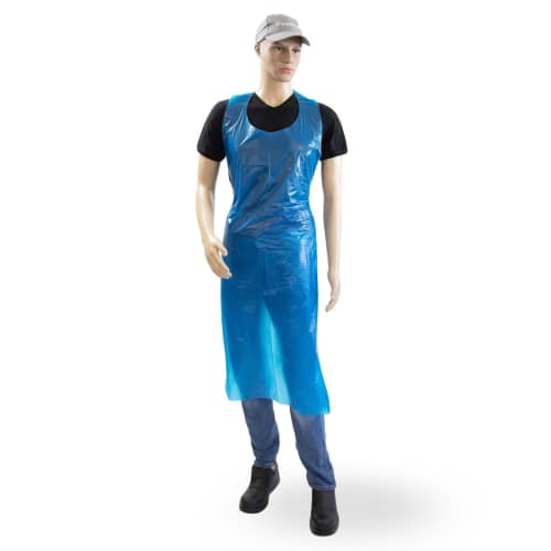 Tablier PE Paredes bleu 25 µm gaufré 70x135 cm taille M photo du produit front L