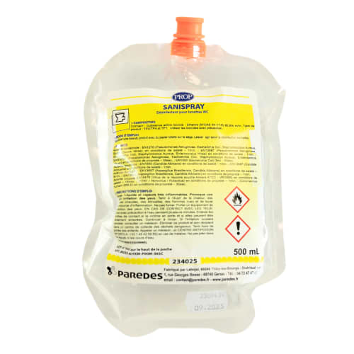 Désinfectant lunette WC PROP Sanispray recharge de 500ml photo du produit front L