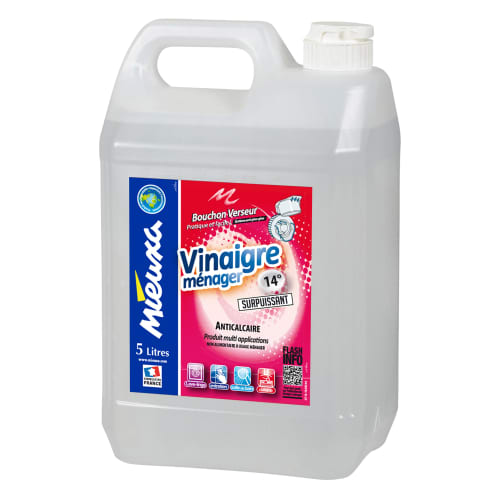 Vinaigre ménager 14° Mieuxa bidon de 5L photo du produit front L