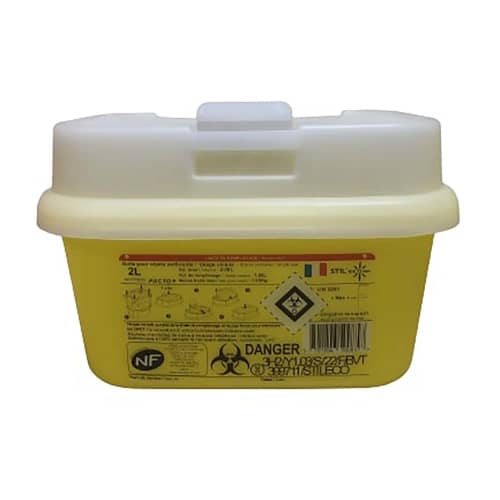 Collecteur boîte à aiguilles DASRI 2L Pacto+ NF X Stil Eco photo du produit front L