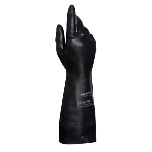 Gant de protection chimique néoprène/latex UltraNeo 450 Mapa Professional noir flocké coton 41cm taille 10 photo du produit