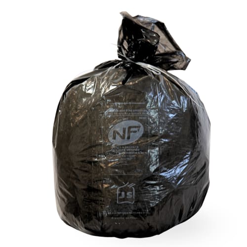 Sac plastique PE BD 20L noir 13µm NF Sphere photo du produit