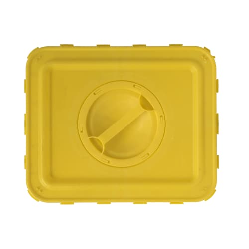 Couvercle à obturateur jaune pour fûts DASRI VAT5 photo du produit front L