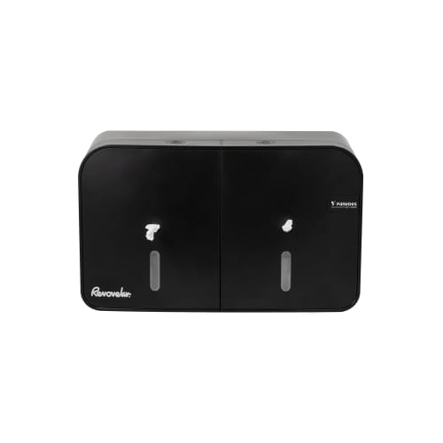 Distributeur papier toilette dévidage central twin noir Paredes Renovelar photo du produit front L