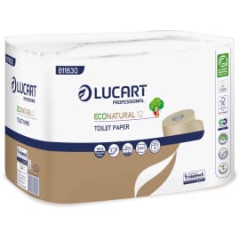 Papier toilette petit rouleau Lucart Econatural 200 feuilles havane 9,6 x 11 cm Ecolabel