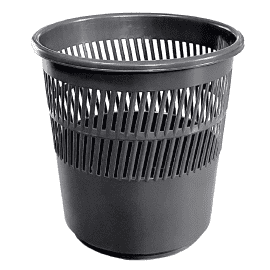 Corbeille à papier plastique 14L noir Tampel