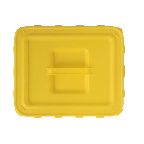 Couvercle à poignée jaune pour fûts DASRI VAT5 photo du produit front L