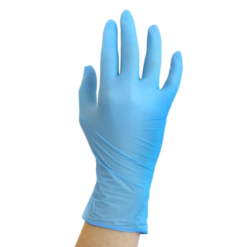 Gant à usage unique nitrile Paredes Optifeeds bleu non poudré CAT III taille L photo du produit front L