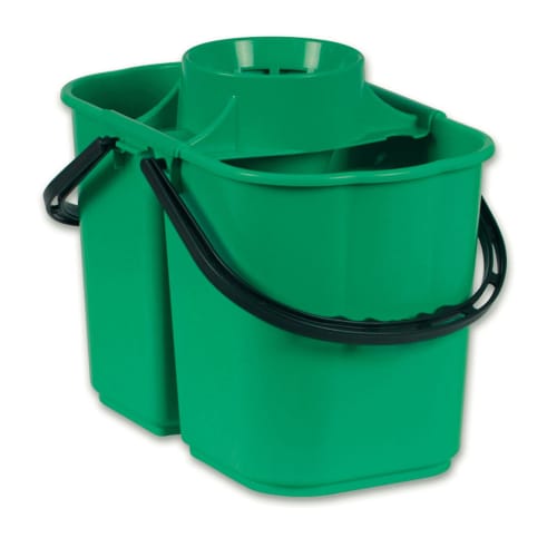 Seau bi-bac PLP 8L + 6L avec essoreur vert Filmop photo du produit front L