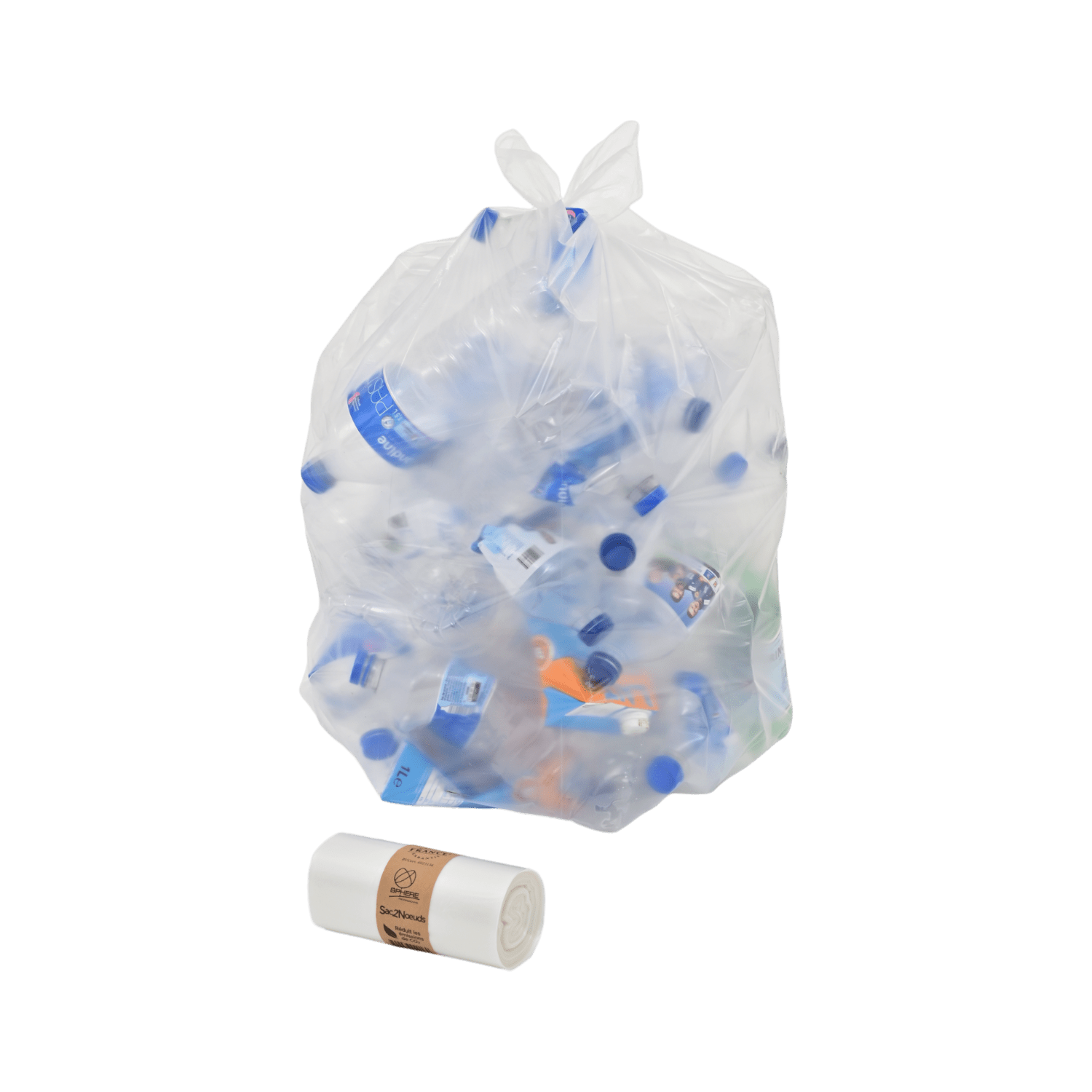 Sac poubelle Tulipe PE BD 30L transparent 18µm Sphere photo du produit