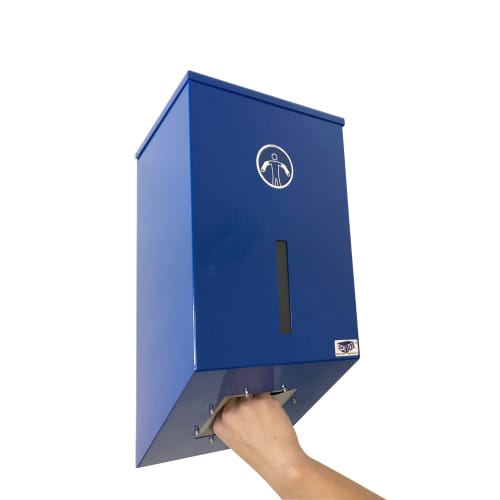 Distributeur mural acier Jurine bleue multi-produits usage unique photo du produit front L