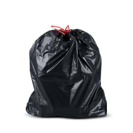 Sac plastique PE BD 50 noir 24µm lien coulissant Jet'Sac