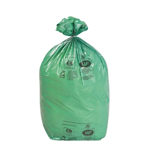Sacs poubelle 100L PEBD NFE vert 40µ lien classique Jet'Sac photo du produit front L