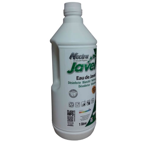 Eau de javel à 2,6% de chlore actif Nectra flacon de 1L photo du produit front L