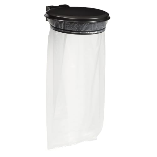 Support sac mural métal avec couvercle 110L gris Rossignol photo du produit front L