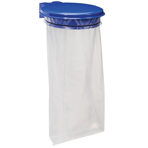 Support sac mural métal avec couvercle 110L bleu Rossignol photo du produit front L
