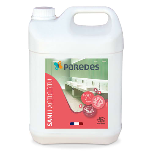 Détartrant désinfectant Ecocert Paredes SANI LACTIC RTU bidon de 5L photo du produit front L