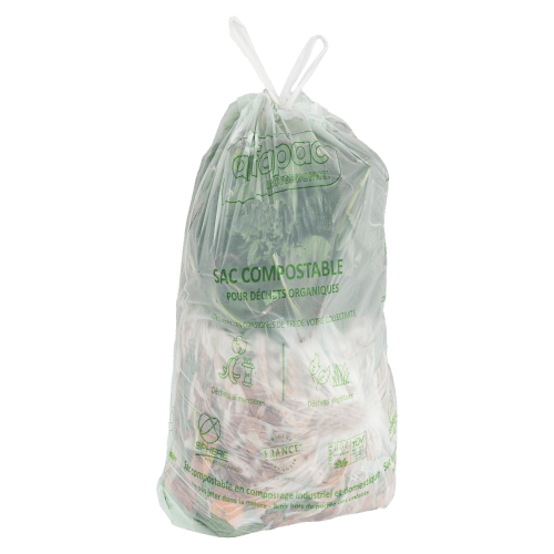 Carton 390 Sacs-Poubelle 50L Lien Coulissant - Ultra Résistant Étanché - Recyclé Fabriqué En France - 13 Rouleaux × 30