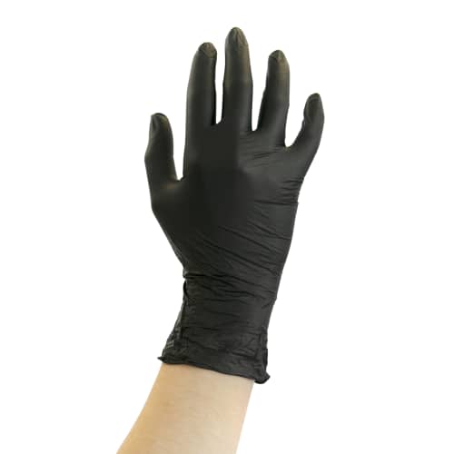 Gant à usage unique nitrile Paredes Ecofeeds noir non poudré taille M (7/8) photo du produit front L