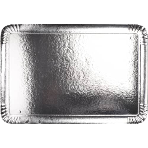 Plateau traiteur carton Manufacture de l'Éphémère 28 x 42 cm argent photo du produit front L