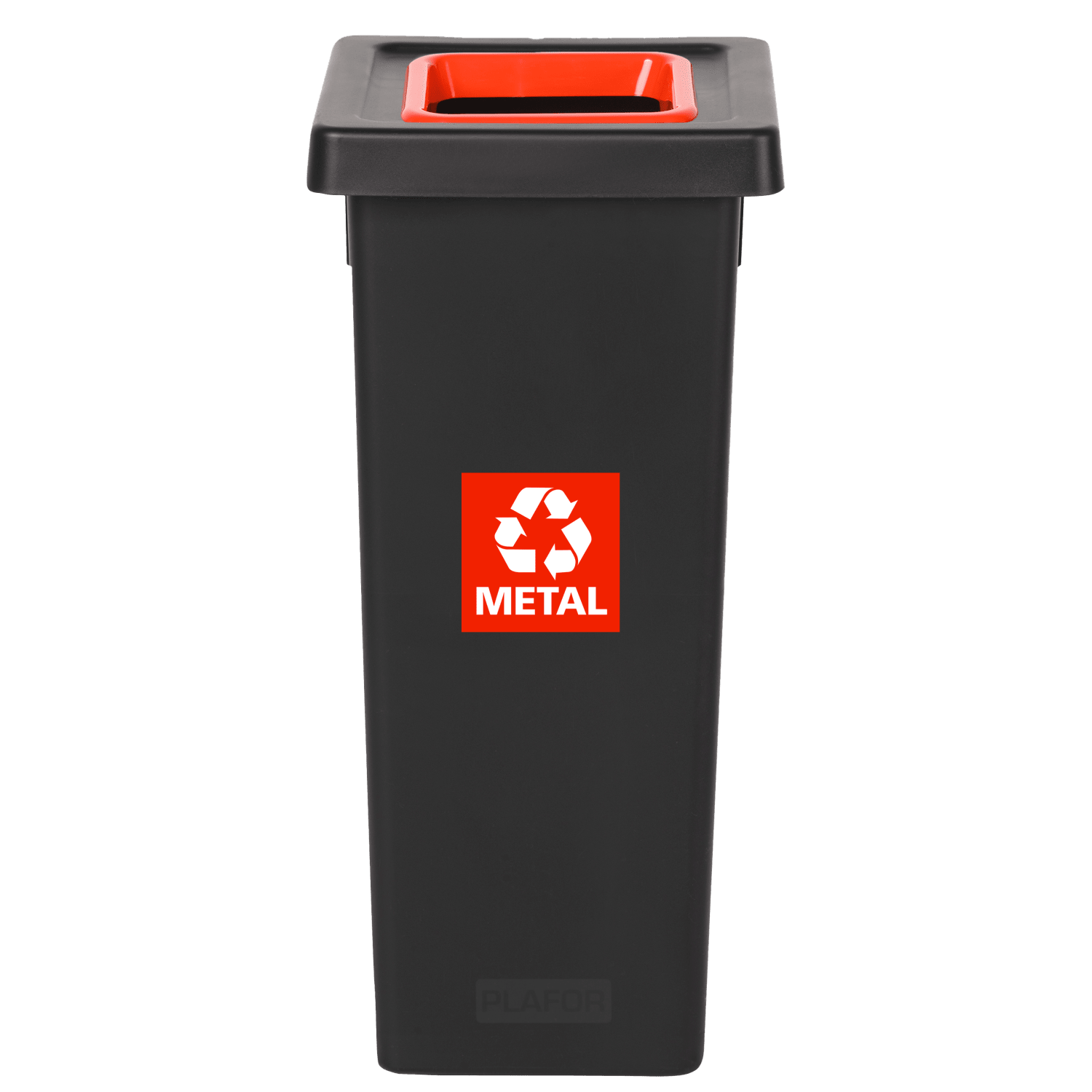 Poubelle PP recyclé Fit avec insert Ecogreen 50L noir/rouge Tampel photo du produit