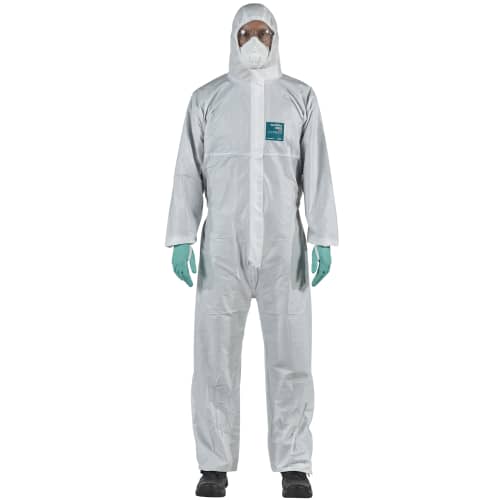 Combinaison de protection type 4-B antistatique Ansell AlphaTec 1800 PLUS ts - Modèle 111 blanc taille S photo du produit front L
