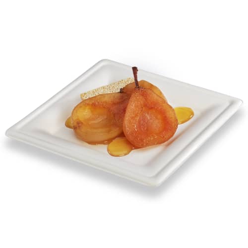 Assiette fibres végétales carrée blanche 160x160mm Alphaform photo du produit front L