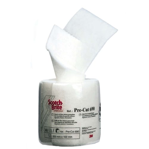 Rouleau abrasif blanc prédécoupé Scotch brite photo du produit front L