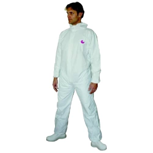 Combinaison de protection SMS microporeux type 4-B élastiques cagoule poignets taille chevilles blanc taille XL photo du produit front L