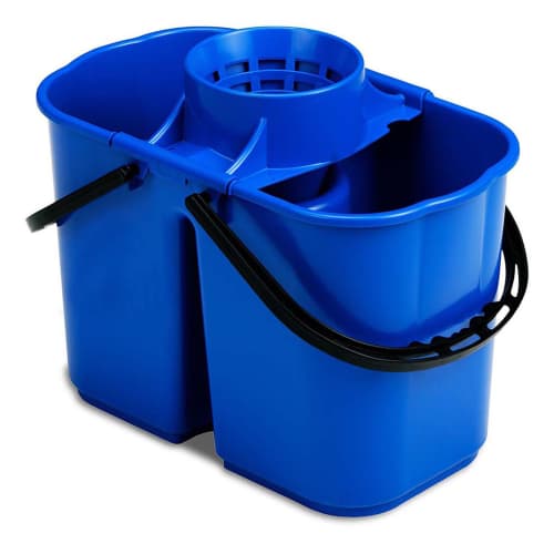 Seau bi-bac PLP 8L + 6L avec essoreur bleu Filmop photo du produit front L