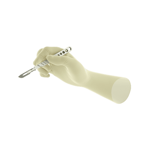 Gant à usage unique chirurgie stérile Gammex latex blanc poudré taille 8,5 Ansell photo du produit front L