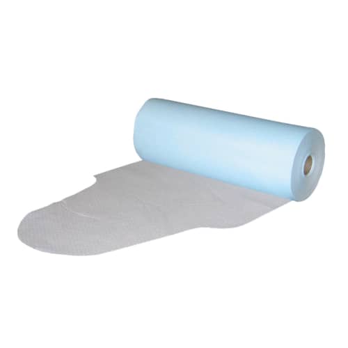 Bavoir Airlaid 50g/m² et PE 12µm à adhésifs sans poche bleu 40 x 48,5 cm photo du produit front L