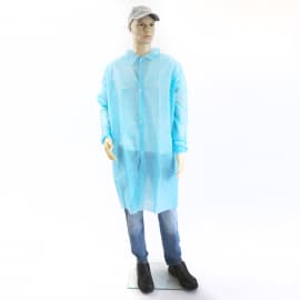 Blouse de travail PLP 40g/m² 4 pressions col chemise élastiques poignets taille bleu clair