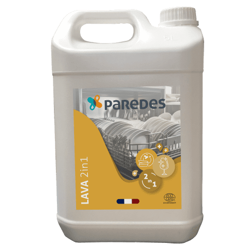Nettoyant Lavage et rinçage machine Ecocert Paredes Lava 2in1 bidon de 5L photo du produit front L