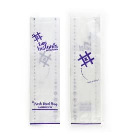 Sac à sandwich papier kraft blanc MB Pack avec impression recto/verso 100 x 350 mm