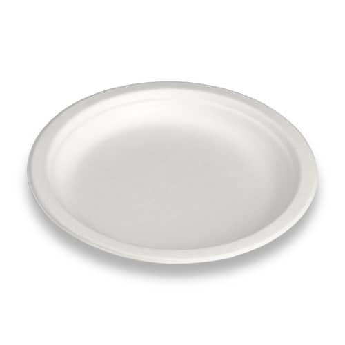 Assiette fibres végétales ronde blanche Ø180 mm Alphaform photo du produit front L