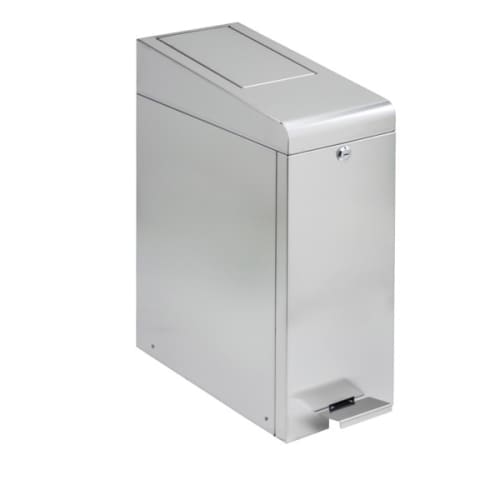 Poubelle à pédale pour hygiène féminine métal 45L inox brossé Medial photo du produit front L
