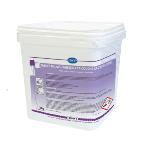PROP Tablettes lave-vaisselle tricouches bactéricide seau de 150 doses de 20g photo du produit front L