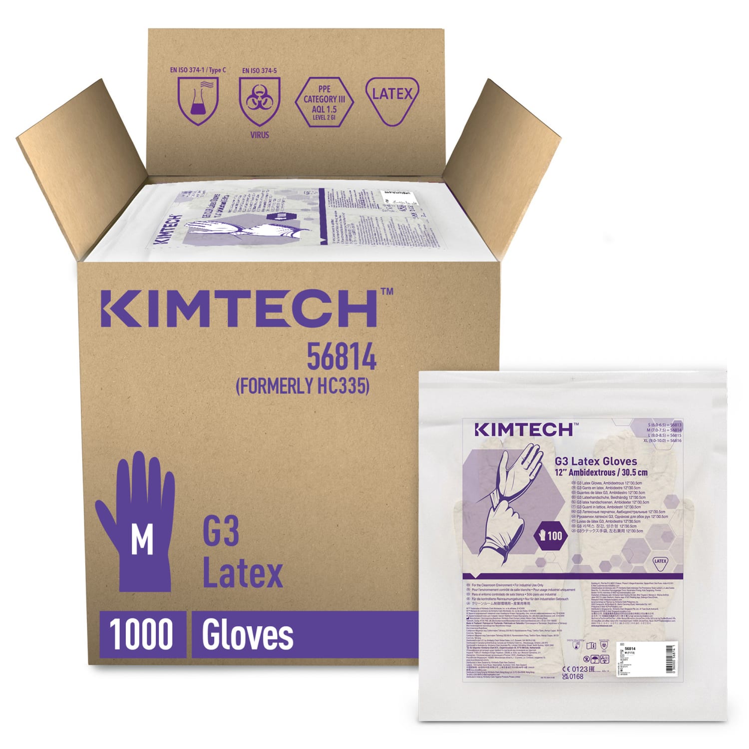 Gant de protection chimique latex Kimtech Pure G3 taille M photo du produit