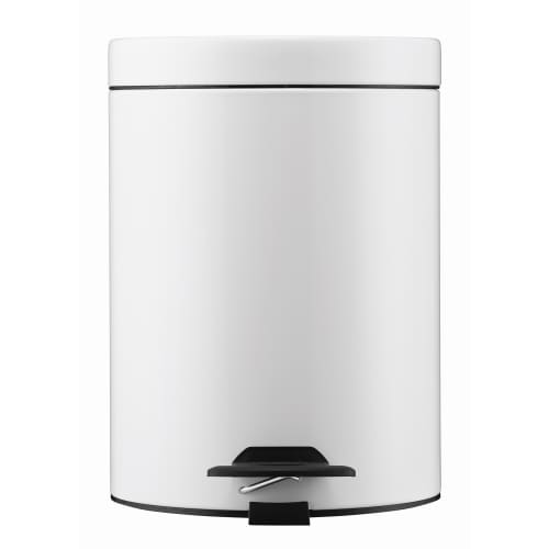 Poubelle métal à pédale 12L blanc laqué Rossignol photo du produit front L