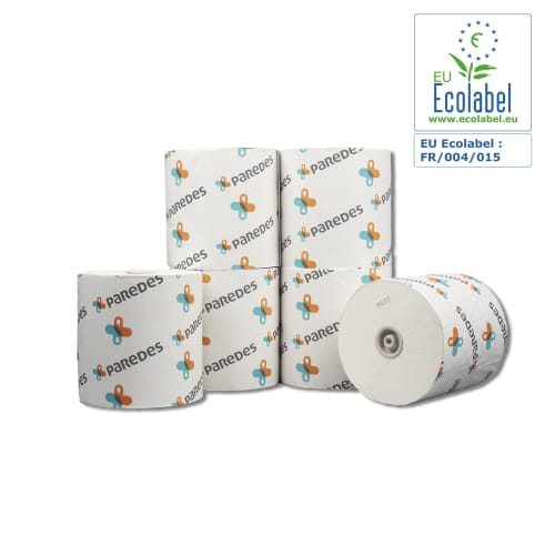 Essuie-mains rouleau blanc 200m certifié Ecolabel Paredes photo du produit front L