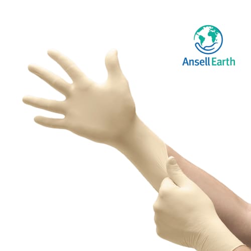 Gant de protection chimique latex Ansell Microflex 63-864 blanc non poudré taille M photo du produit front L