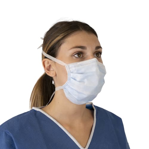 Masque médical Op-Air type II bleu à lanières Kolmi photo du produit front L